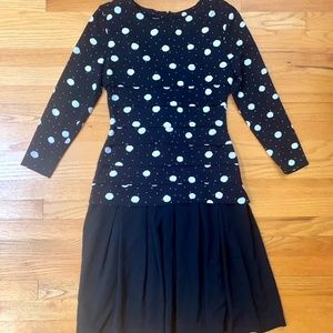 Long sleeve polka dot dress